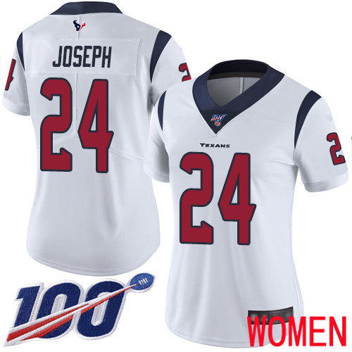Houston Texans Limited White Women Johnathan Joseph Road Jersey NFL Football 24 100th Season Vapor Untouchable